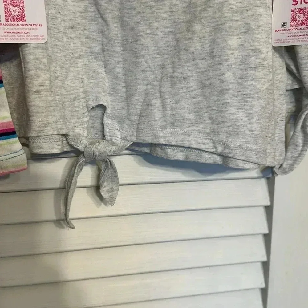 NWT BUNDLE of 3 girls JUSTICE tank tops shirts (size large 12/14) front tie